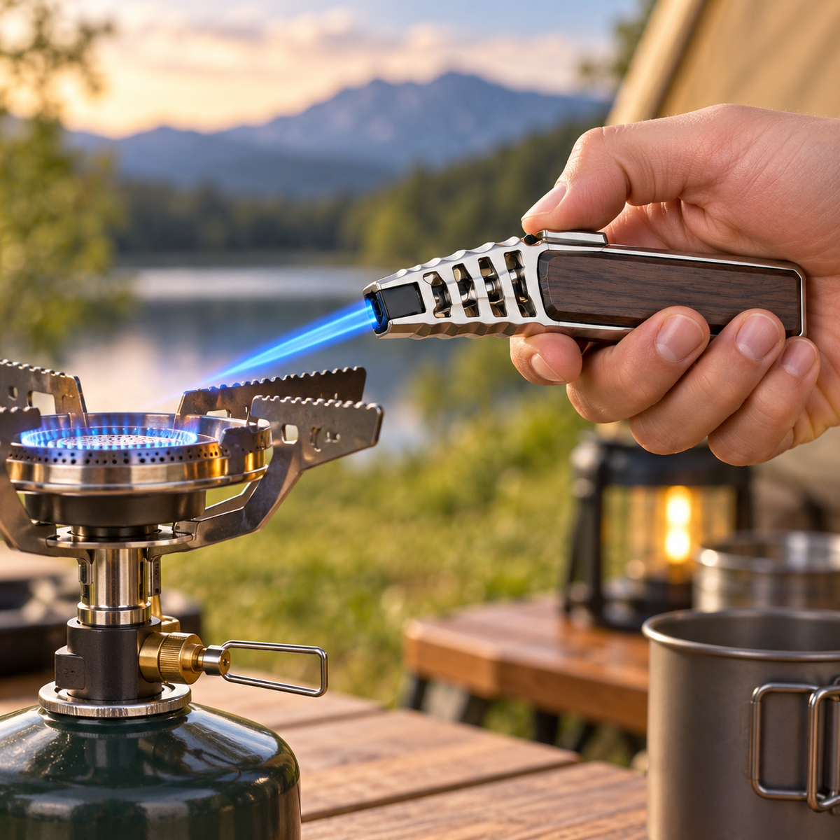 Adjustable Flame Torch Lighter Refillable Butane Igniter