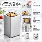Automatic Toothpick Dispenser Push Button Compact Stand