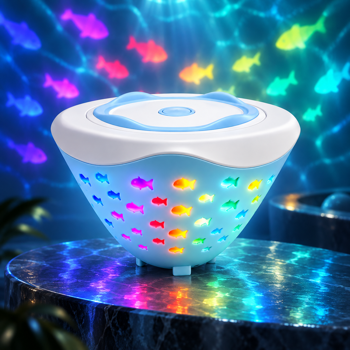 Bath Light Projector Pool Colorful Rotating Night Lamp