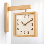 Battery Operated Wall Clock Wooden Analog Modern Design