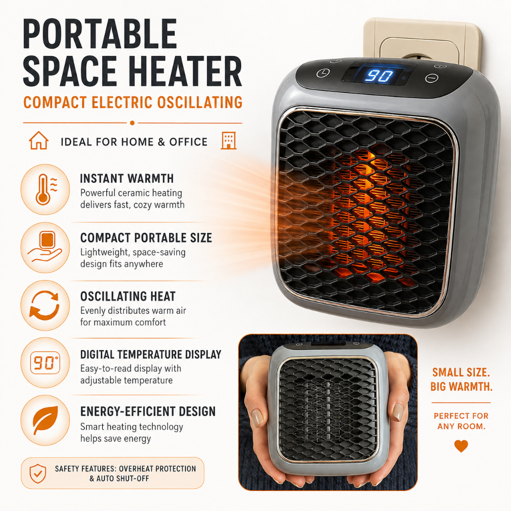 Compact Oscillating Space Heater