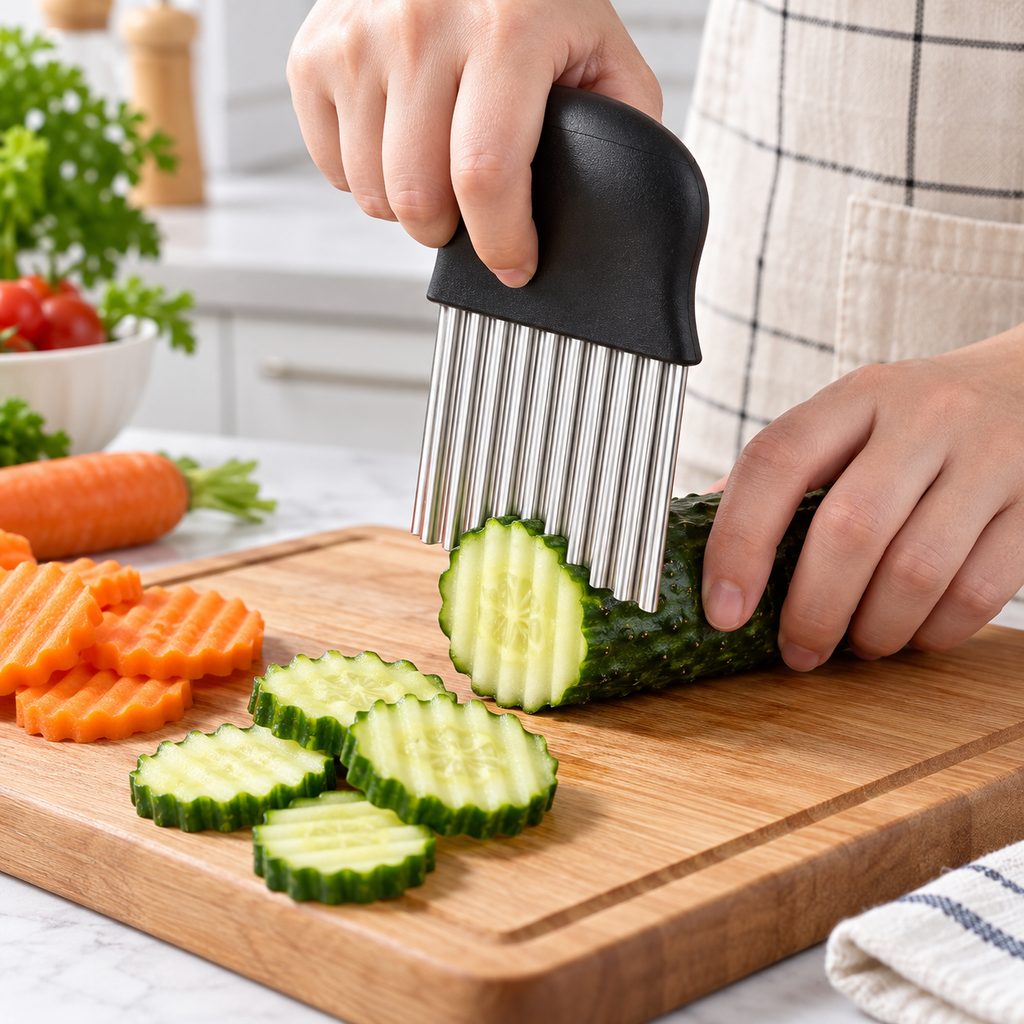 Comfortable Handle Wavy Knife Rust Resistant Design