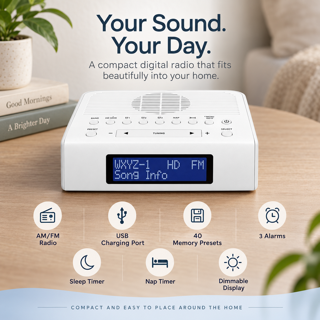 Compact Digital Radio Portable Handheld Speaker