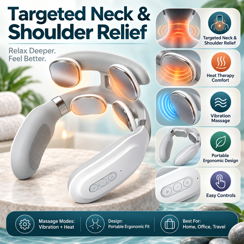 Electric Neck Massager Vibrating Shoulder Portable Relief