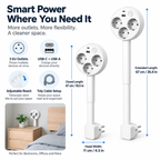 Extendable Outlet Smart Power Strip Adjustable Design