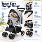Foldable Pet Stroller Travel Easy Storage Design
