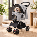 Foldable Pet Stroller Travel Easy Storage Design