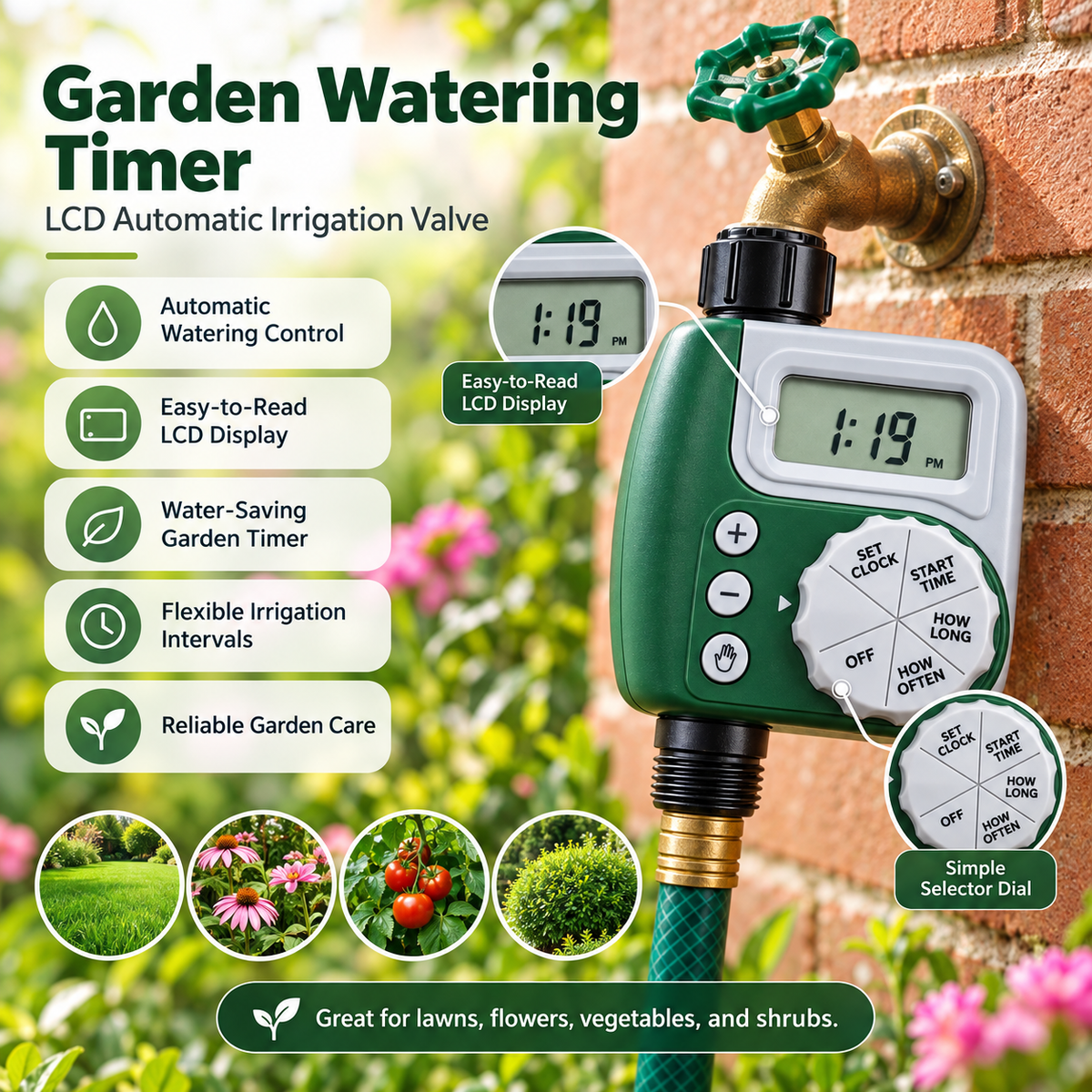 Garden Watering Timer Lcd Automatic Irrigation Valve