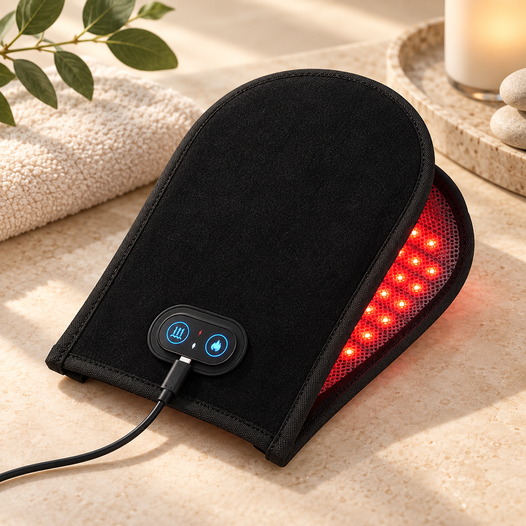 Hand Pain Relief Mitten LED Therapy Adjustable Fingerless