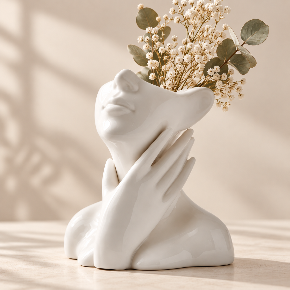 Handmade Sculpted Face Vase