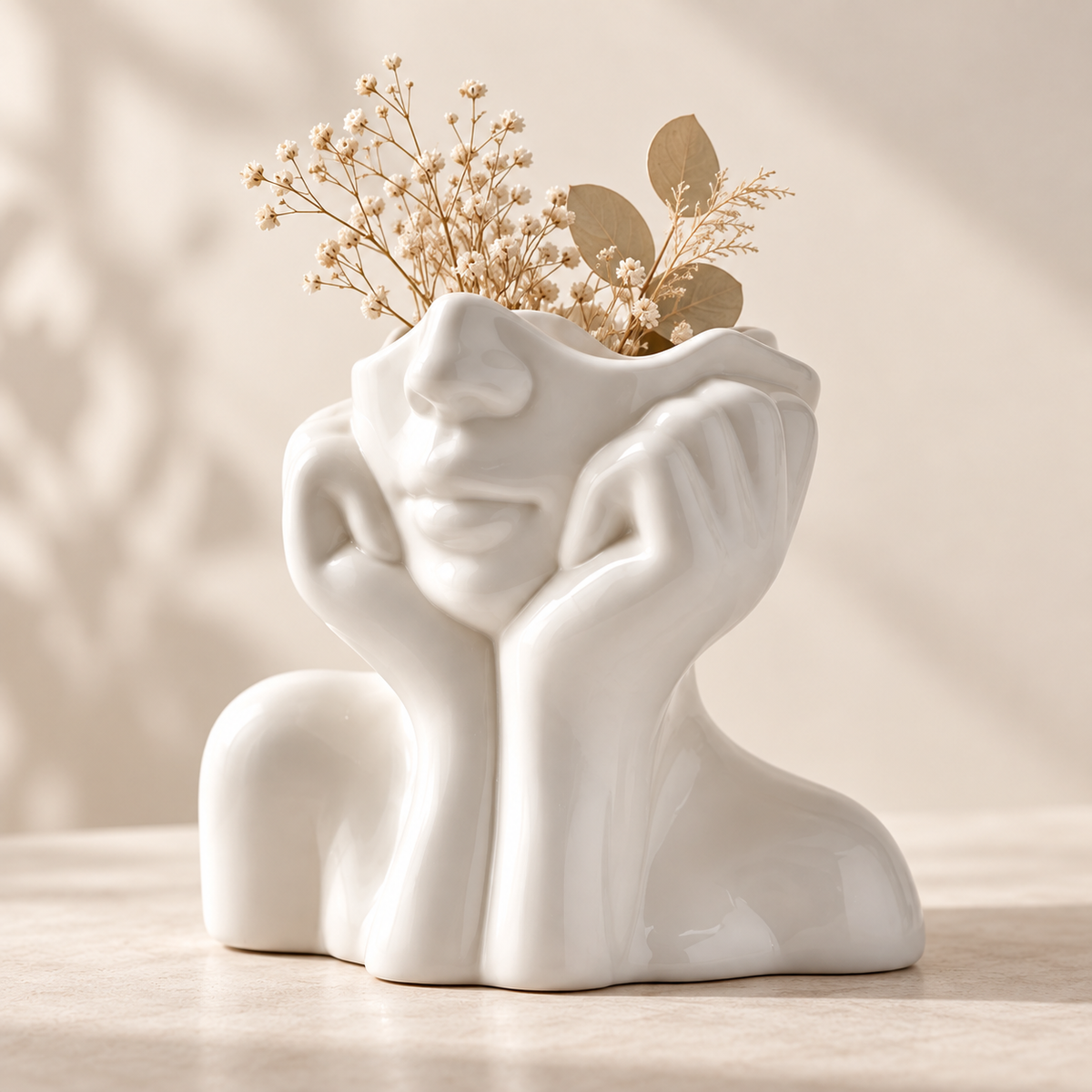 Handmade Sculpted Face Vase
