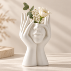 Handmade Sculpted Face Vase