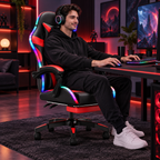 High Back Gaming Chair Rgb Recline Headrest Lumbar Support