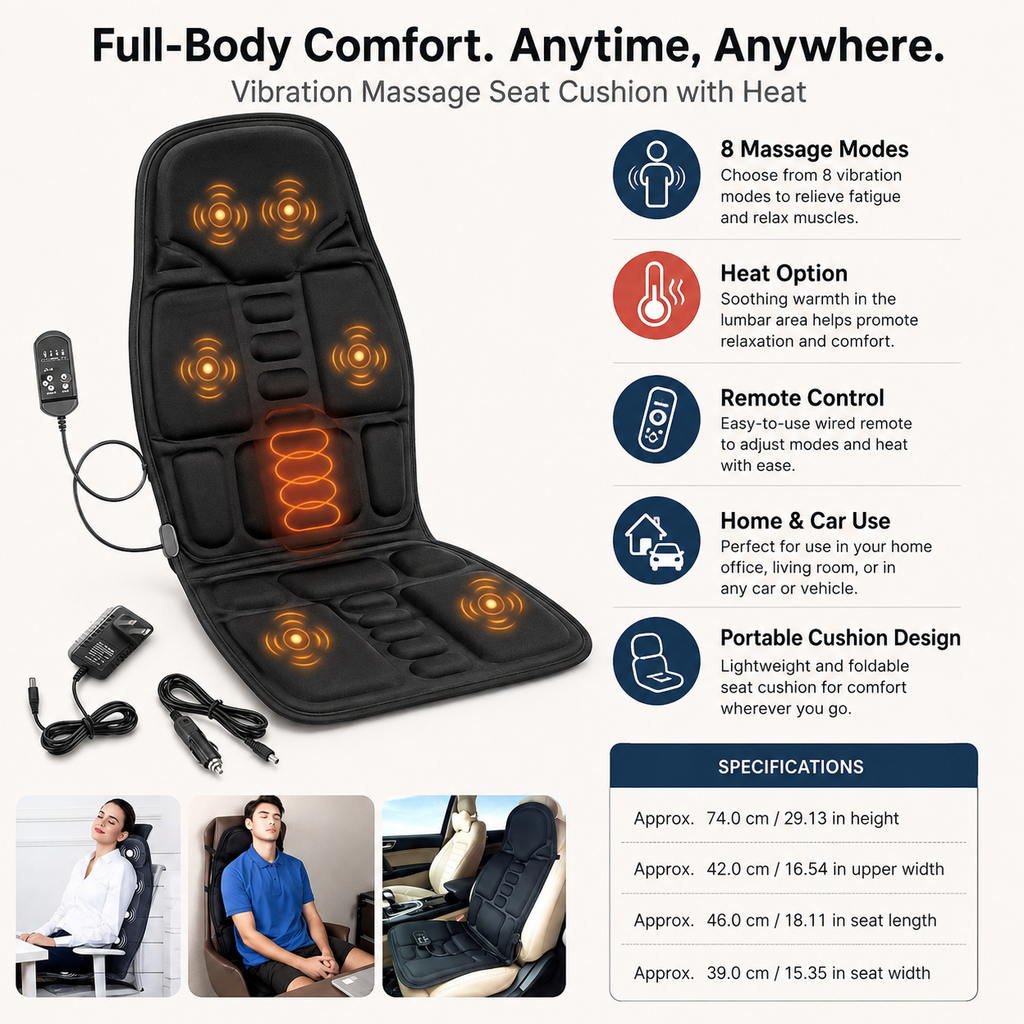 Vibrating Massage Seat Cover