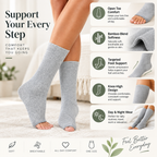 Open Toe Compression Socks Bamboo Stretch Knee High