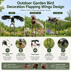 Outdoor Garden Bird Decoration Flapping Wings Design