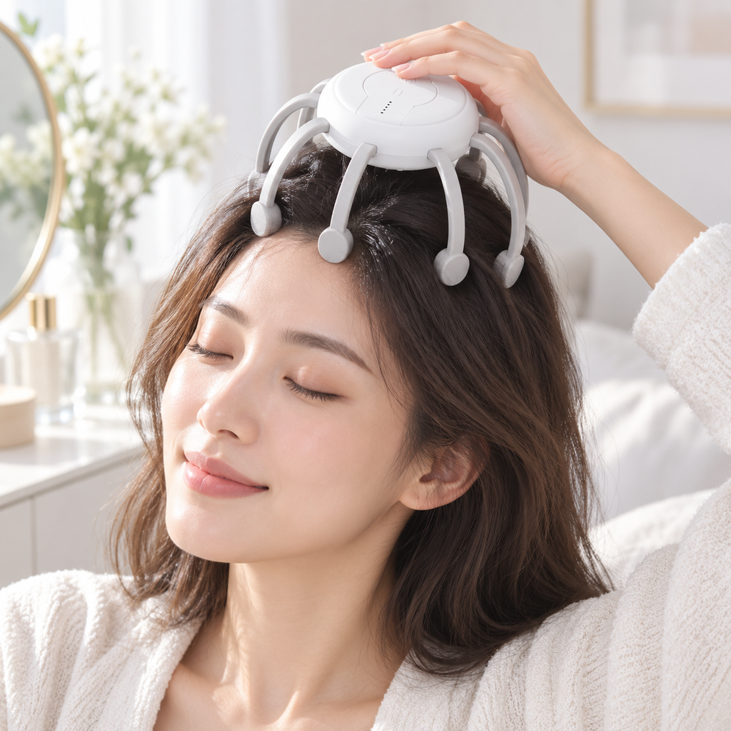 Portable Electric Head Massager Wireless Handheld Shiatsu