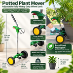 Potted Plant Mover Adjustable Dolly Heavy Duty Wheel Lock