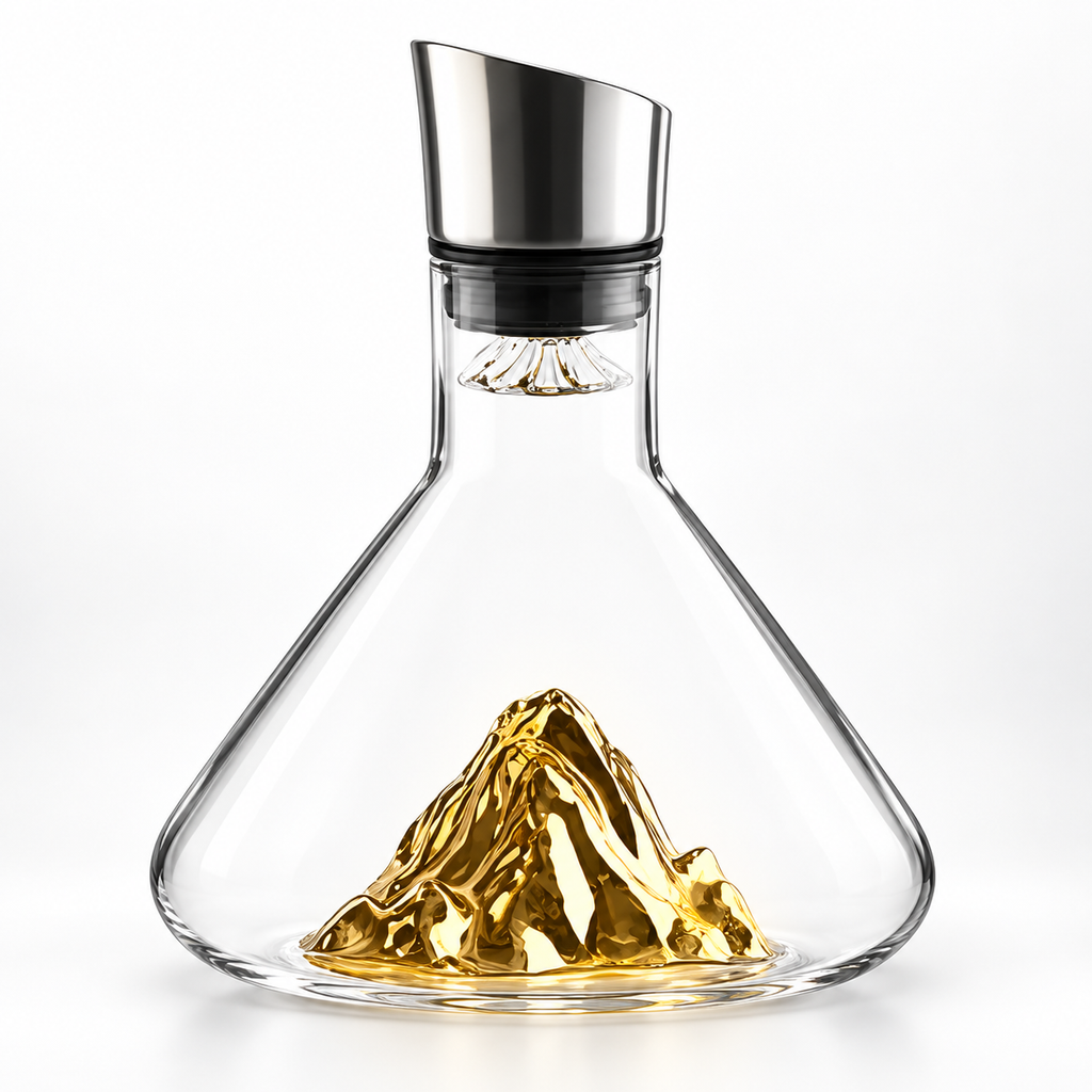 Premium Wine Decanter Mountain Design Elegant Pouring Spout
