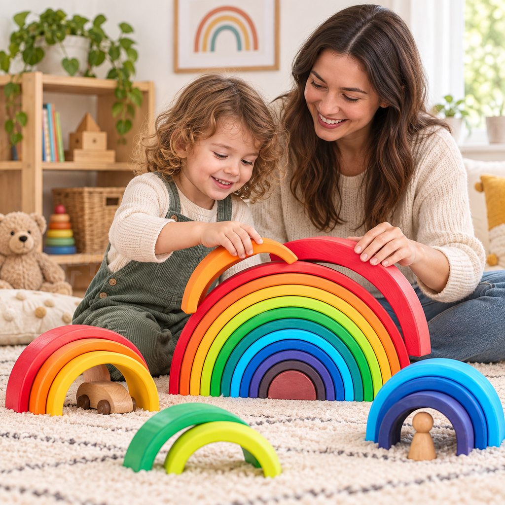 Rainbow Stacking Toy Educational Colorful Stacking Arches