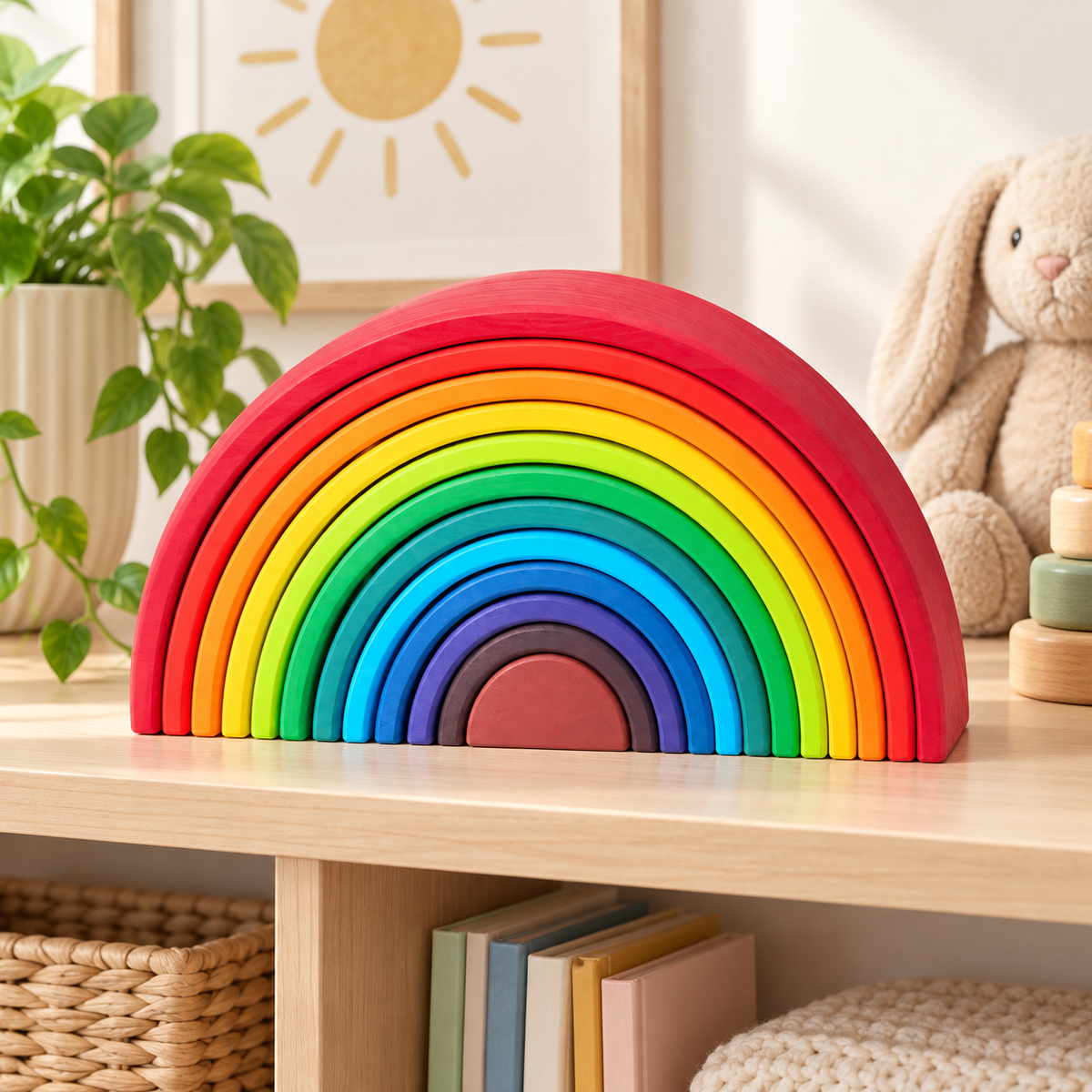 Rainbow Stacking Toy Educational Colorful Stacking Arches