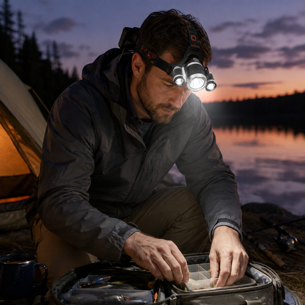 Rechargeable Headlamp LED Outdoor Adjustable Strap