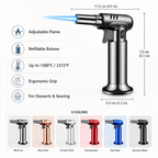 Refillable Butane Kitchen Torch Adjustable Flame Cooking