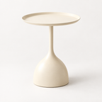 Round Metal Modern Side Table Pedestal Minimalist Design