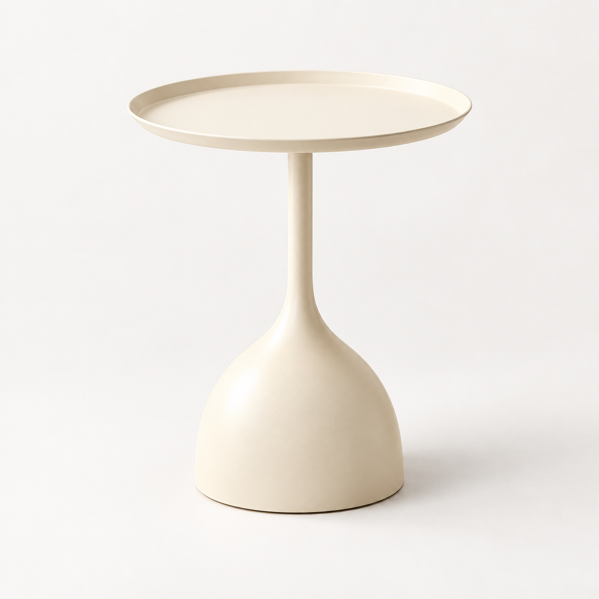 Round Metal Modern Side Table Pedestal Minimalist Design