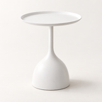 Round Metal Modern Side Table Pedestal Minimalist Design