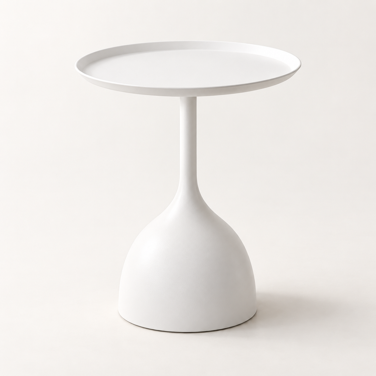 Round Metal Modern Side Table Pedestal Minimalist Design