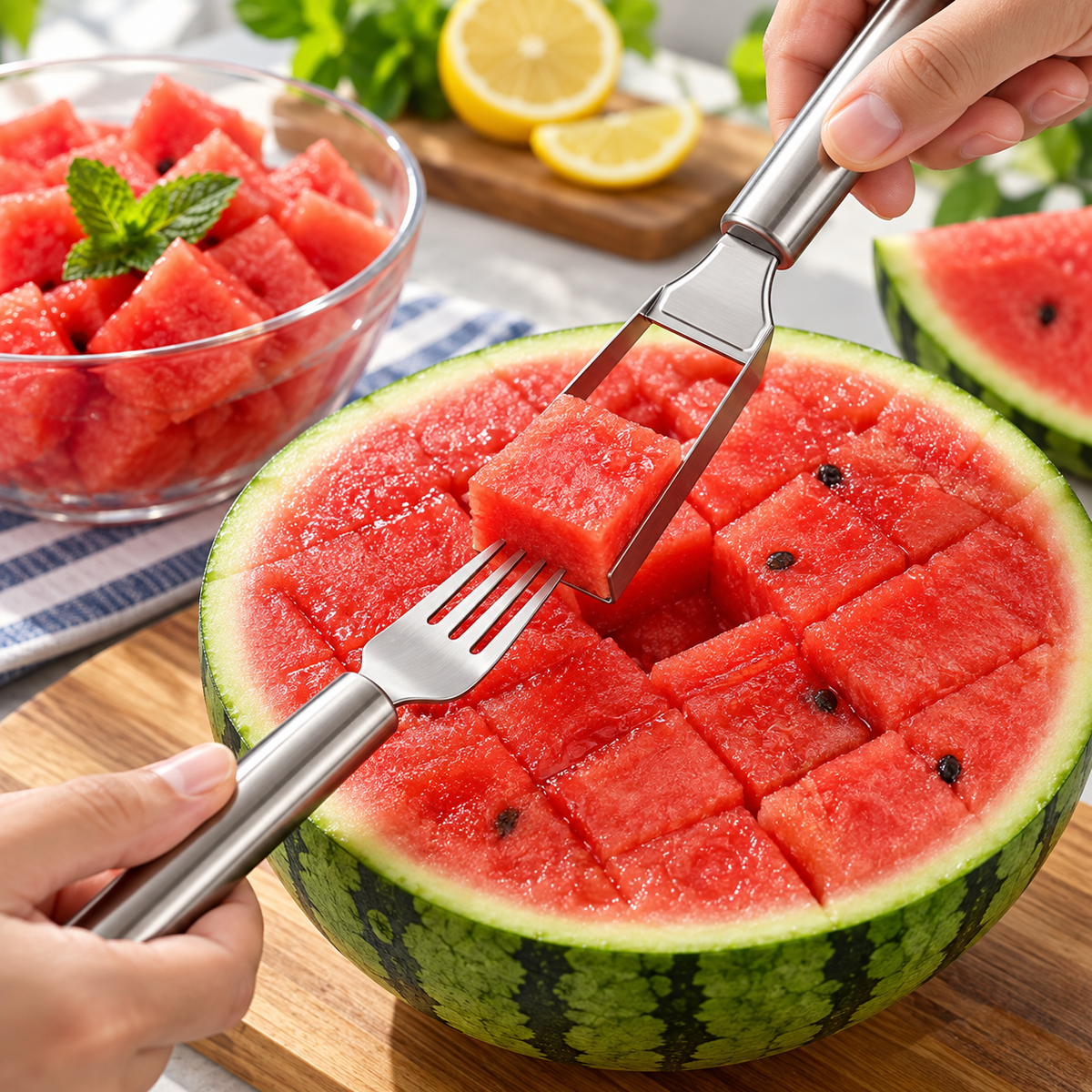 Stainless Steel Fruit Cutter Ergonomic Kitchen Tool