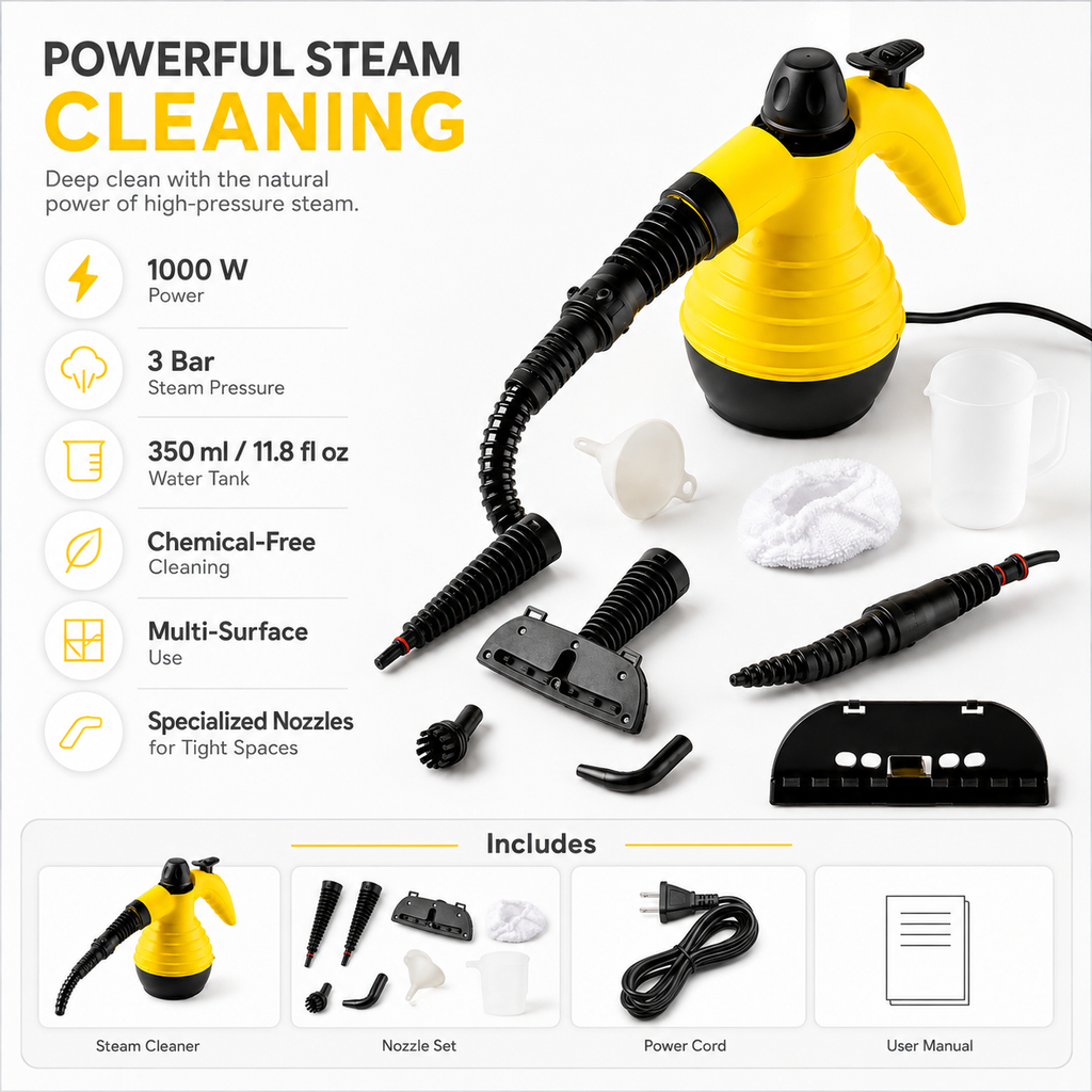Steam Cleaner Upholstery Floors Kitchen Compact Design
