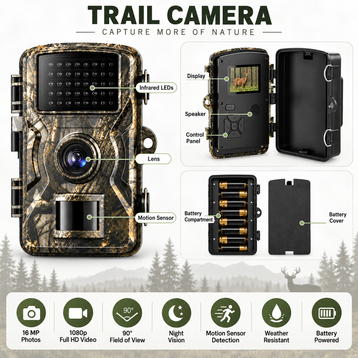 Trail Camera Motion Sensor Wildlife Night Vision