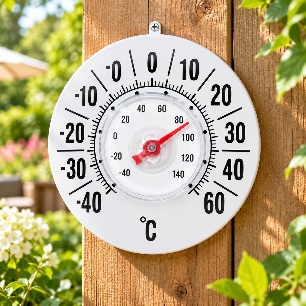 Weatherproof Outdoor Thermometer Large Dial Wall Mount