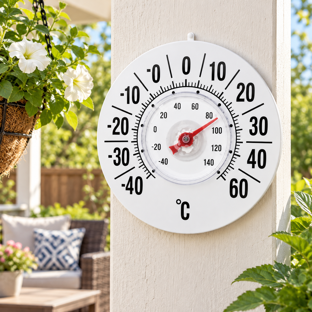 Weatherproof Outdoor Thermometer Large Dial Wall Mount