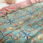 Cotton Blanket Reversible Throw Soft Woven Quilt