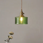 Green Glass Pendant Light Adjustable Hanging