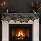 Black Lace Spiderweb Mantle Scarf