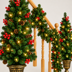 Prelit Holiday Garland detail