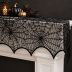 Black Lace Spiderweb Mantle Scarf detail