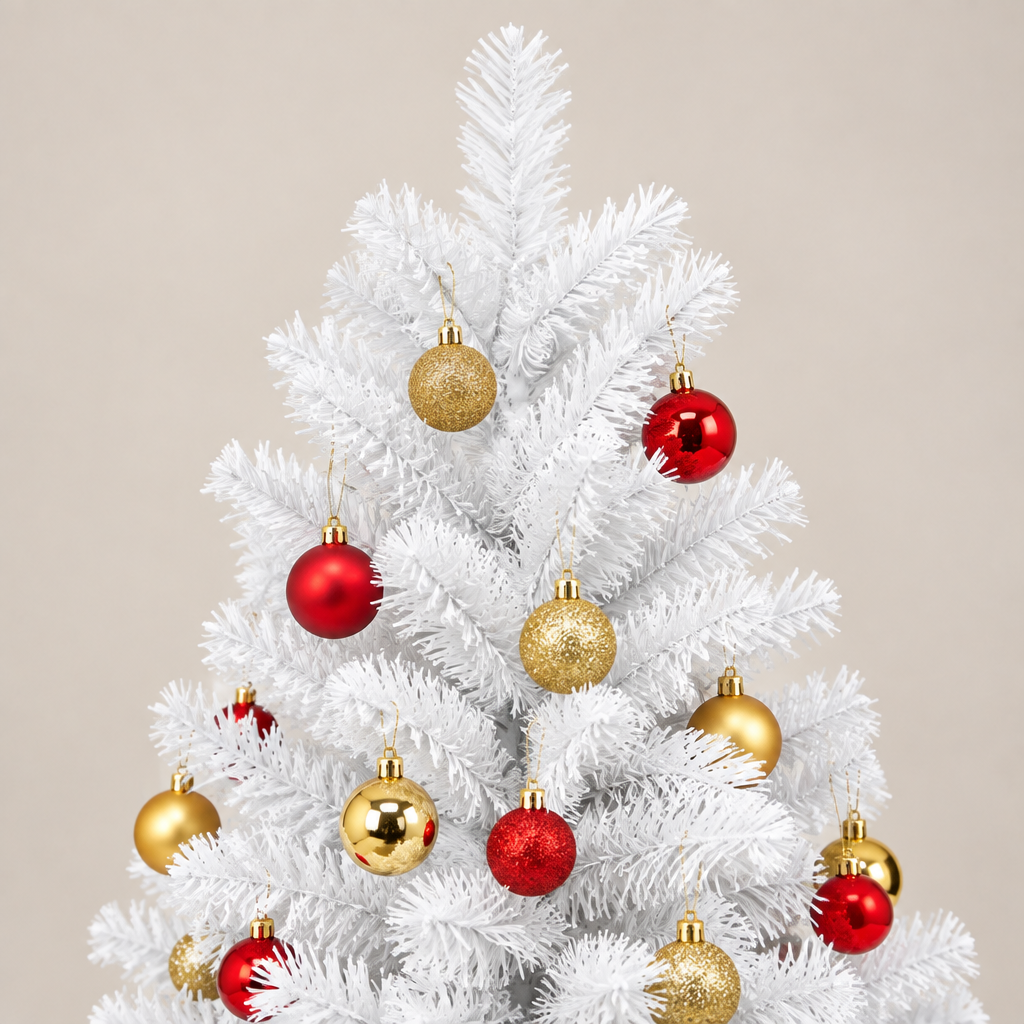 7.5ft White Christmas Tree detail