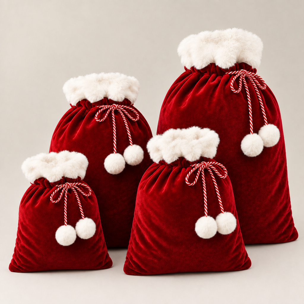 Santa Velvet Gift Bags detail