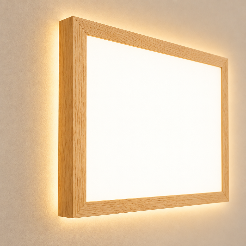 Illuminated Mirror Wall Art Panel detail