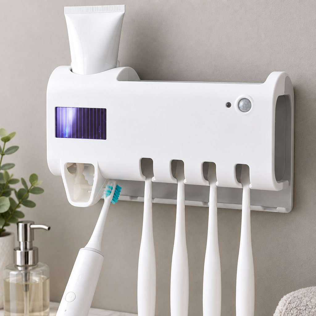 UV Sterilizing Toothbrush Holder and Dispenser detail