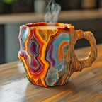 Insulated Coffee Cup Handcrafted Mug Unique Design Crystal
