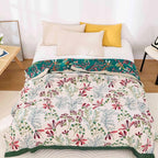Throw Blanket Cotton Fluffy Decorative Floral Design